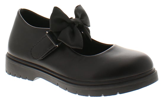 Princess Stardust Girls School Shoes Younger Candice Touch Fastening black patent - Image 1