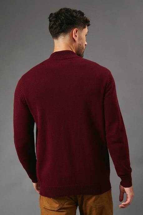 Premium Pure Cotton Zip Thru Knit Jumper - Image 3