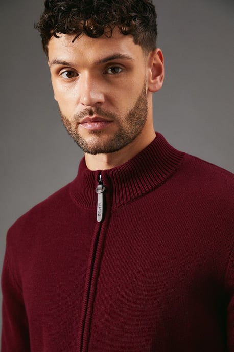 Premium Pure Cotton Zip Thru Knit Jumper - Image 4
