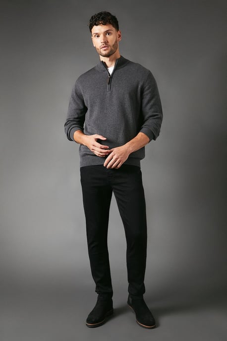 Premium Pure Cotton Half Zip Funnel Jumper - Image 2