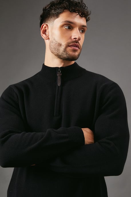 Premium Pure Cotton Half Zip Funnel Jumper - Image 4