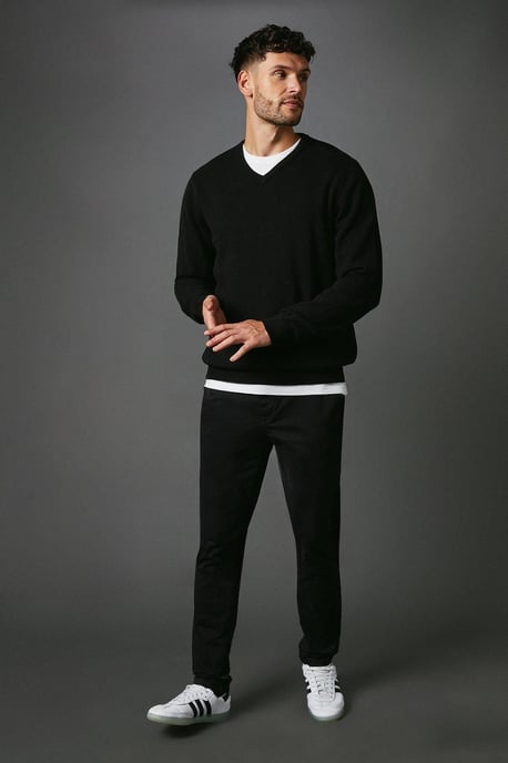 Premium Pure Cotton V-neck Jumper - Image 2