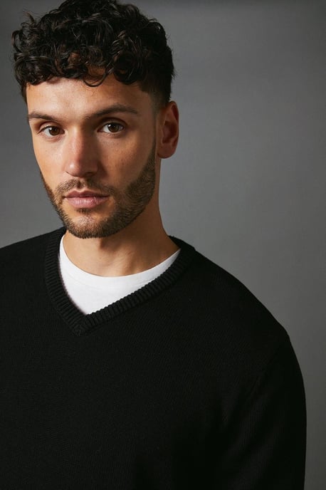 Premium Pure Cotton V-neck Jumper - Image 4