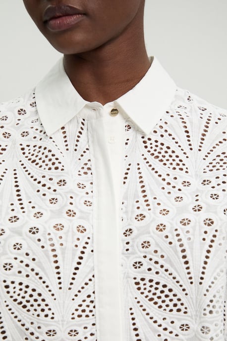 Cotton Broderie Short Sleeve Blouse - Image 4