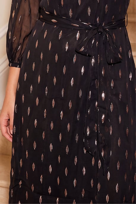 Shimmer Pleat Neck Dress - Image 4