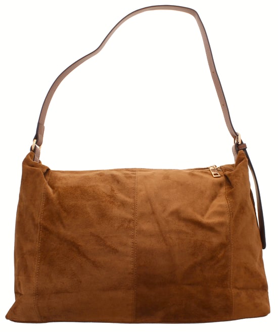 Womens Slouchy Shoulder Bag Harper Zip Fastening tan - Image 1