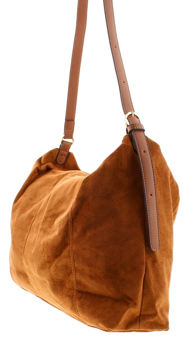 Womens Slouchy Shoulder Bag Harper Zip Fastening tan - Image 2