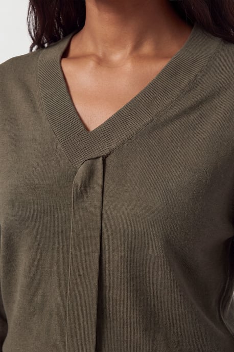 Viscose Blend Tie Neck Knit Jumper - Image 3