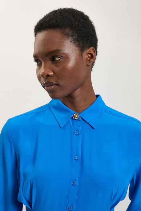 Cobalt Woven Button Down Shirt - Image 2