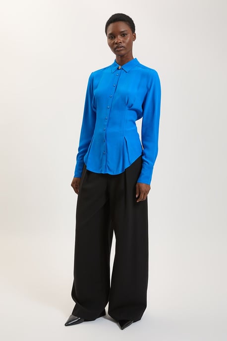 Cobalt Woven Button Down Shirt - Image 3