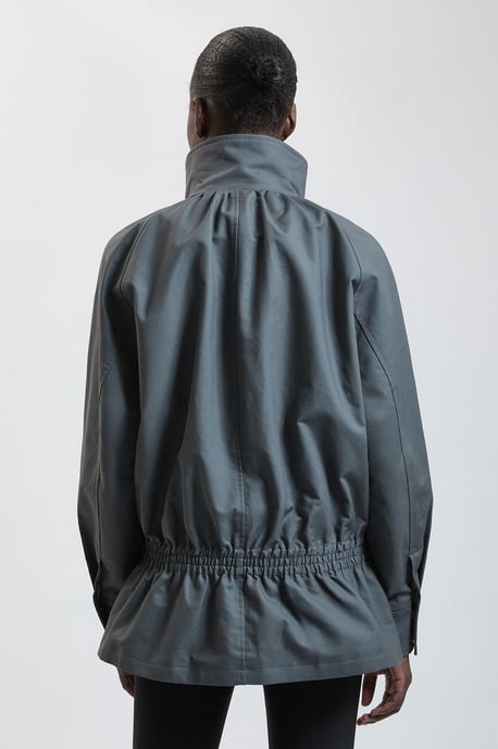 Trench Check Mix Funnel Neck Bomber Jacket - Image 3
