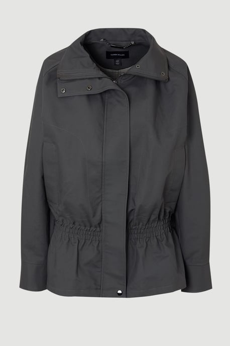 Trench Check Mix Funnel Neck Bomber Jacket - Image 4