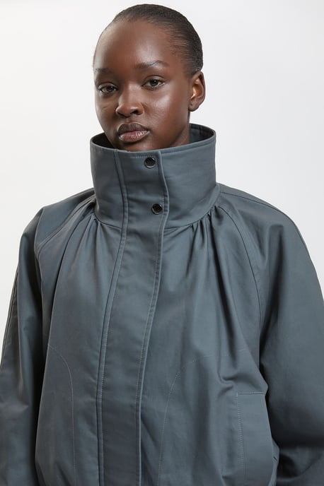 Trench Check Mix Funnel Neck Bomber Jacket - Image 5
