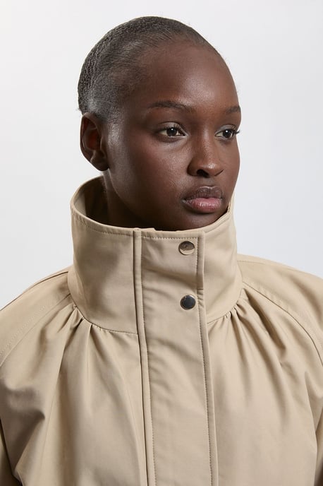 Trench Check Mix Funnel Neck Bomber Jacket - Image 2