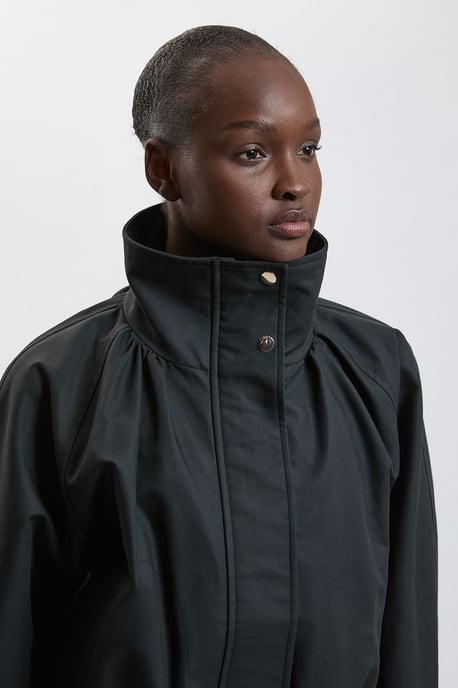 Trench Check Mix Funnel Neck Bomber Jacket - Image 2
