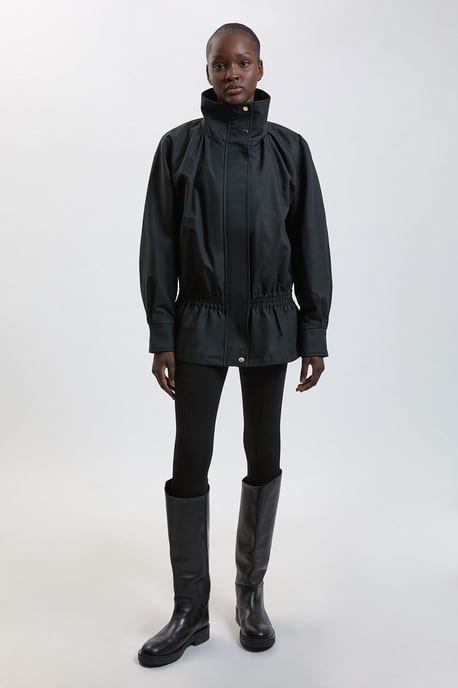 Trench Check Mix Funnel Neck Bomber Jacket - Image 4