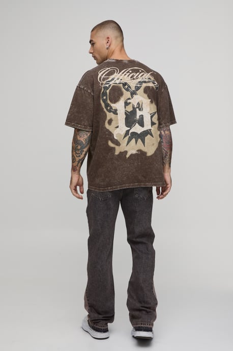 Washed Slim Flare Applique Panel Jeans - Image 2