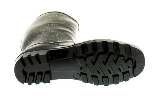 Womens/Ladies Black Long Leg Pvc Wellingtons With A Glitter Finish. - Image 5