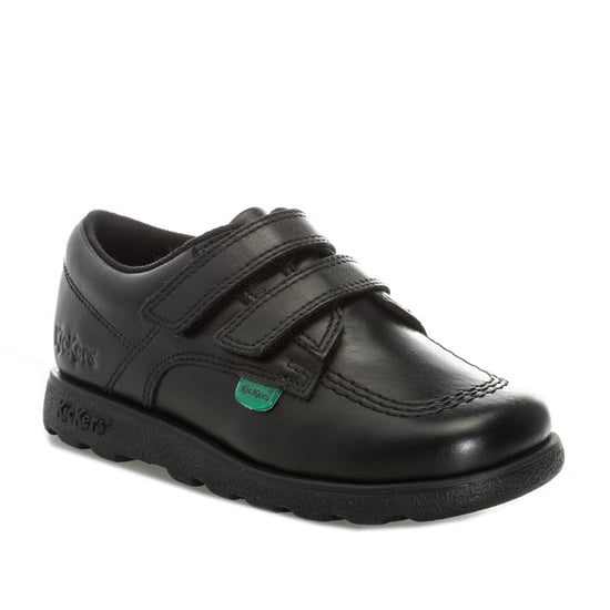 Boy's Kickers Infant Fragma Lo Strap Leather Shoes in Black - Image 2