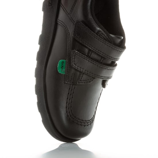 Boy's Kickers Infant Fragma Lo Strap Leather Shoes in Black - Image 6