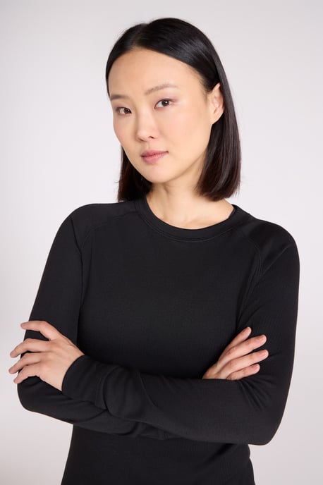 'Talus' Women's Long Sleeve Top Quick Dry Round Neck Thermal Base Layer Black - Image 4