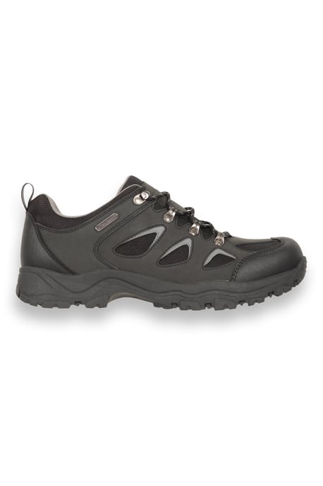 'Adventurer' Mens Waterproof Walking Shoes Mesh Lining Heel and Toe Bumpers Hiking Black - Image 3