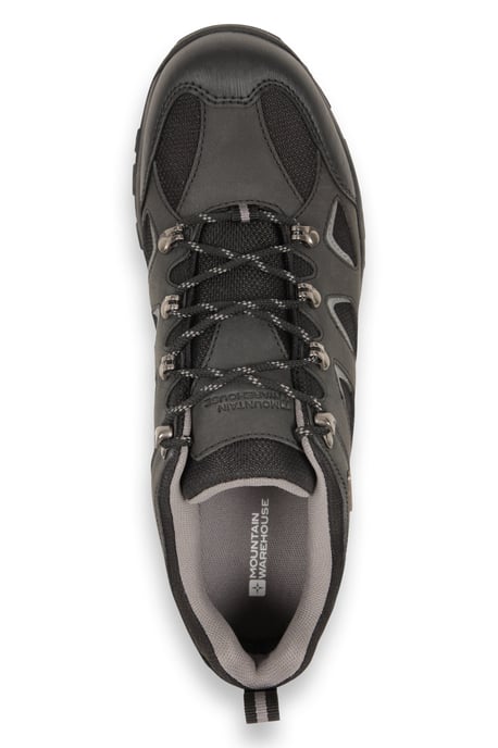 'Adventurer' Mens Waterproof Walking Shoes Mesh Lining Heel and Toe Bumpers Hiking Black - Image 6