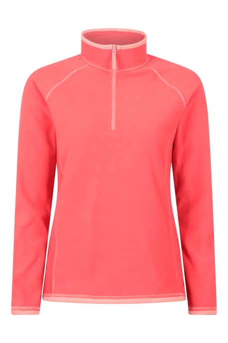 'Montana' Women's Microfleece Jacket Half Zip Breathable Quick Dry Sweater Pink - Image 6