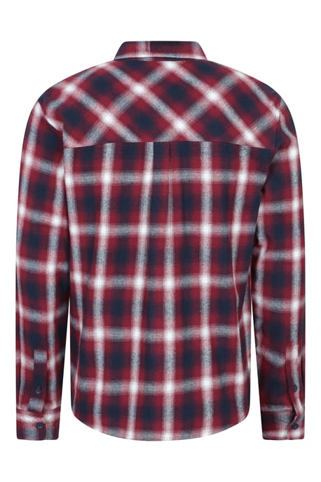'Trace' Men's Flannel Shirt 100% Cotton Long Sleeve Everyday Casual Winter Top Berry - Image 6