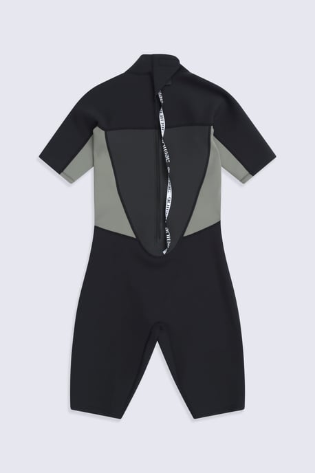 'Slater' Men's Shorty Wetsuit with Back Entry Zip Neoprene Swimwear Black - Image 6