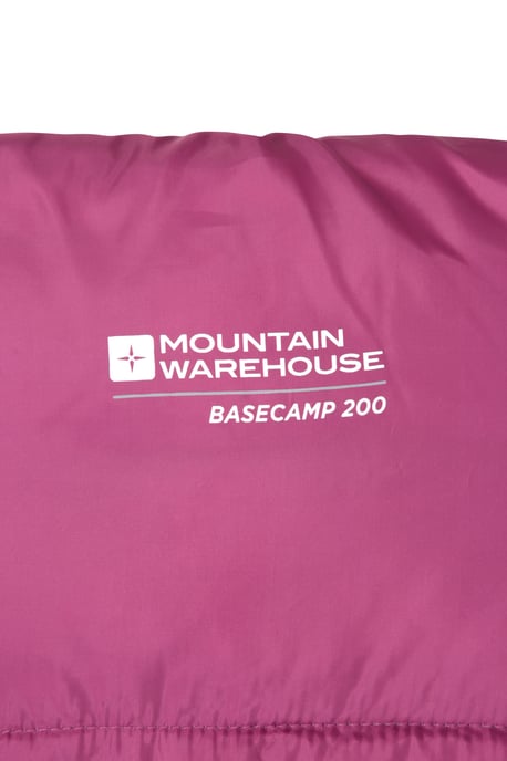 'Basecamp 200' Sleeping Bag with Two Way Zip Summer Camping Sack Bed Berry - Image 3
