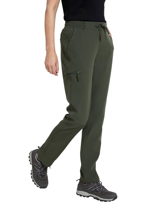 'Adventure' Women's Water Resistant Trousers Stretchy Fleece Lined Outdoor Pants Khaki - Image 5