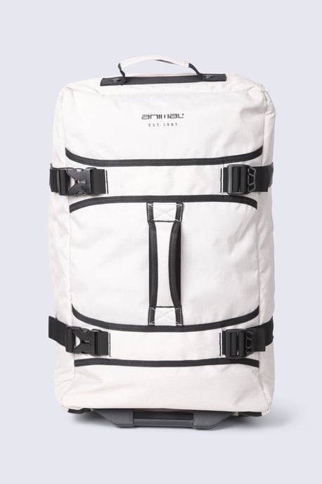 'Travel Wander' Wheelie Cabin Bag Water Resistant Organiser Pocket Travel Luggage Cream - Image 3