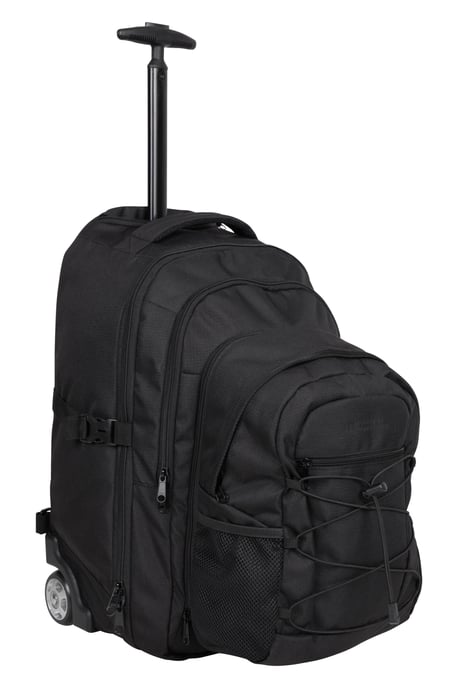 'Pioneer' Unisex Rucksack Wheelie with Detachable Daypack Travel Suitcase Black - Image 1