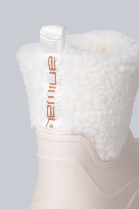 'Lolah' Women's Wellies Waterproof Cushioned Fleece Lined Wellington Rain Boots Cream - Image 3