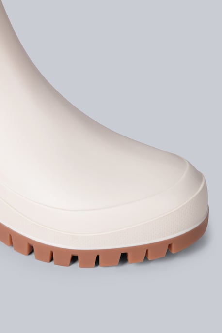 'Lolah' Women's Wellies Waterproof Cushioned Fleece Lined Wellington Rain Boots Cream - Image 6