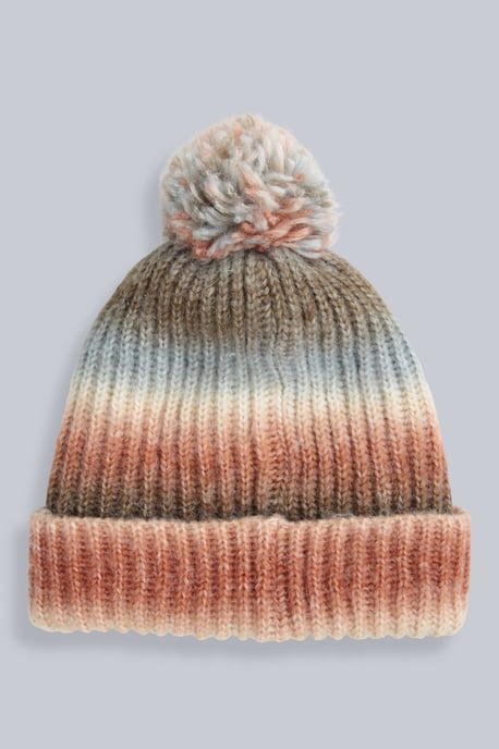 'Mia' Women's Pom Pom Beanie Fleece Lined Warm Cosy Winter Hat Brown - Image 2