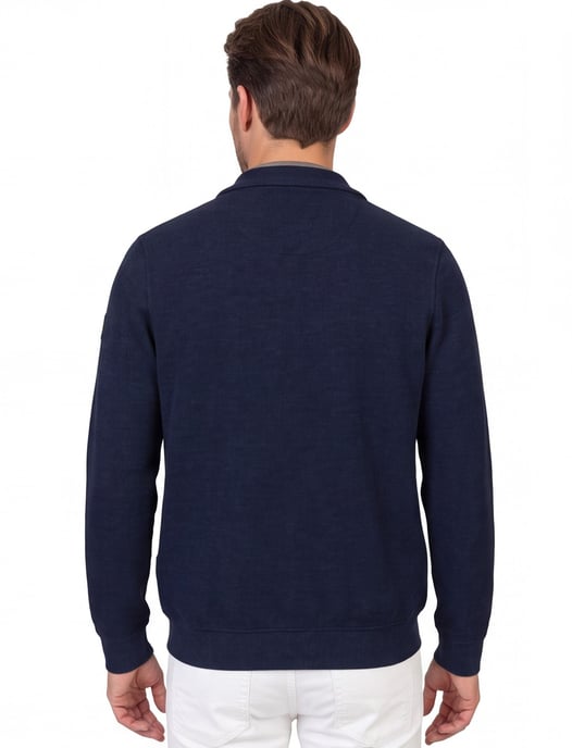 Vest Casa Moda gebreid navy normale fit rits - Image 2