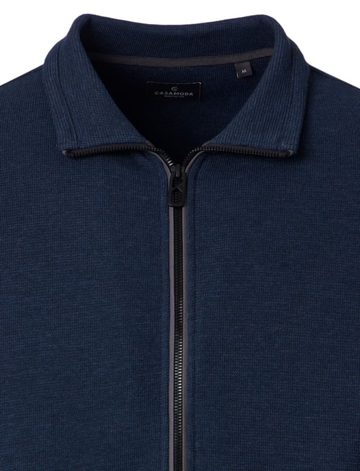 Vest Casa Moda gebreid navy normale fit rits - Image 3