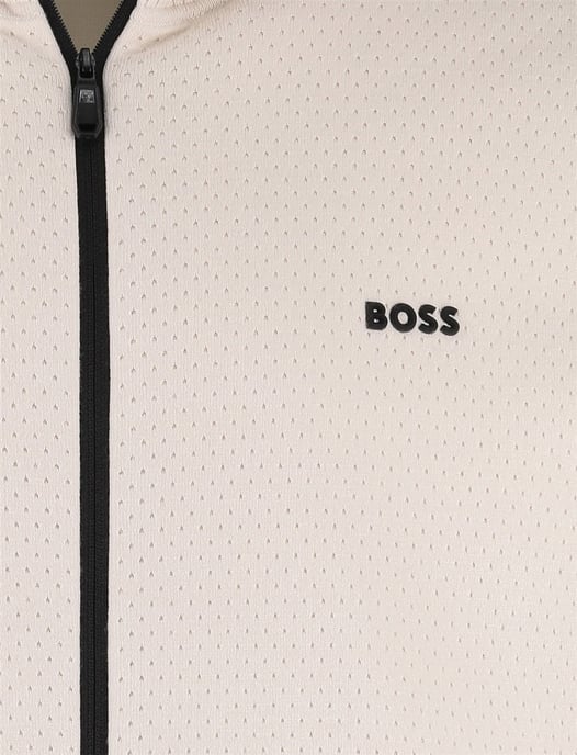 Boss Green vest creme zwarte rits viscose - Image 4