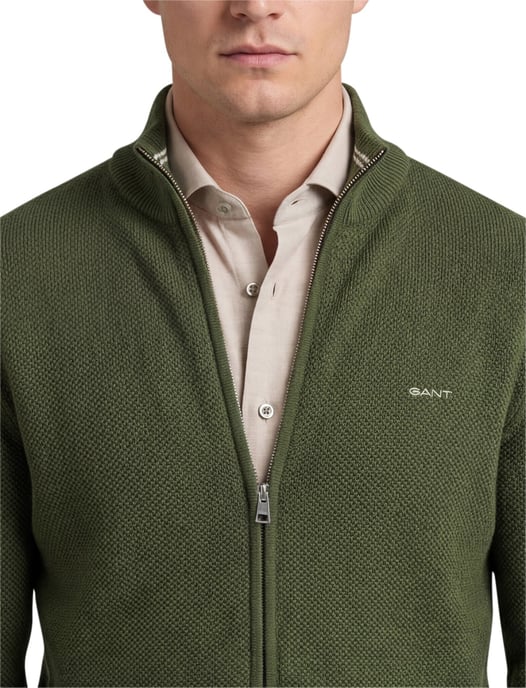 vest Gant groen gebreid met rits - Image 1
