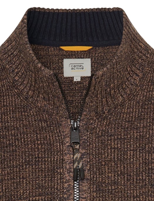 vest Camel Active donkerbruin gemêleerd katoen - Image 3