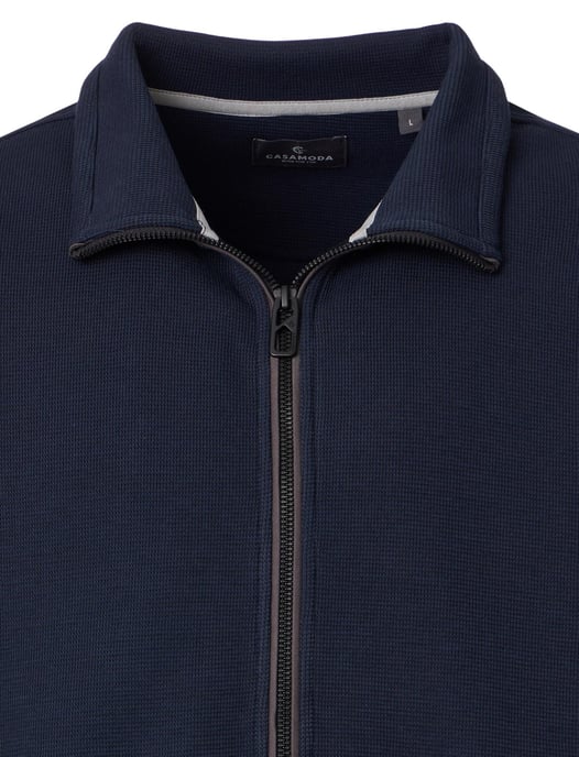 Vest Casa Moda donkerblauw rits zonder capuchon - Image 3