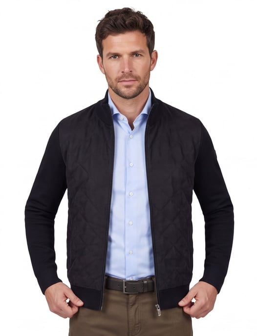 vest State of Art Regular Fit donkerblauw - Image 1