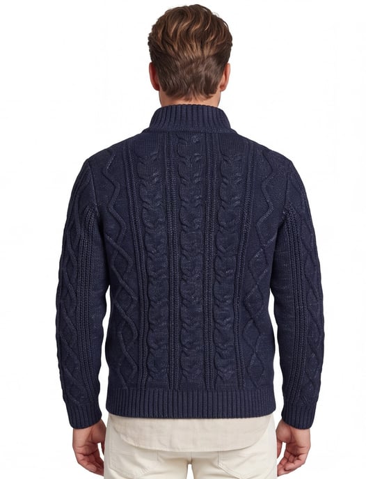 vest State of Art Regular Fit donkerblauw gebreid - Image 2