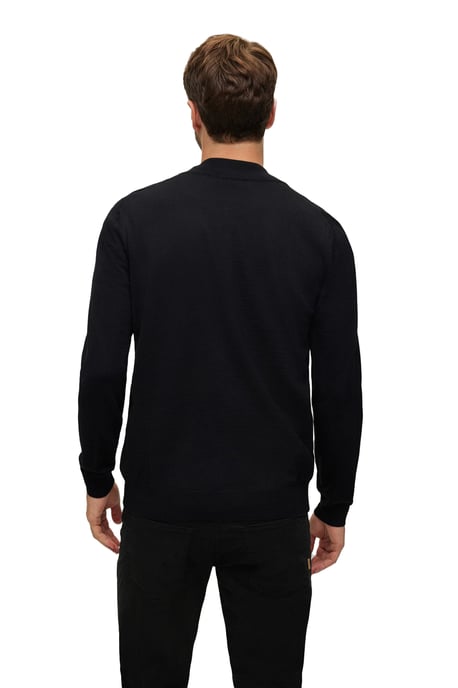 BOSS Black Balonso-L vest zwart effen merinowol - Image 2