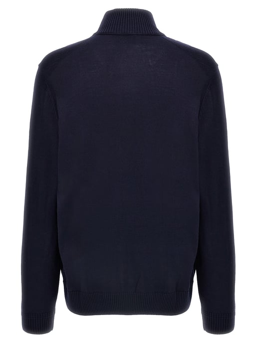 Hugo Boss vest blauw effen wol opstaande kraag rits - Image 2