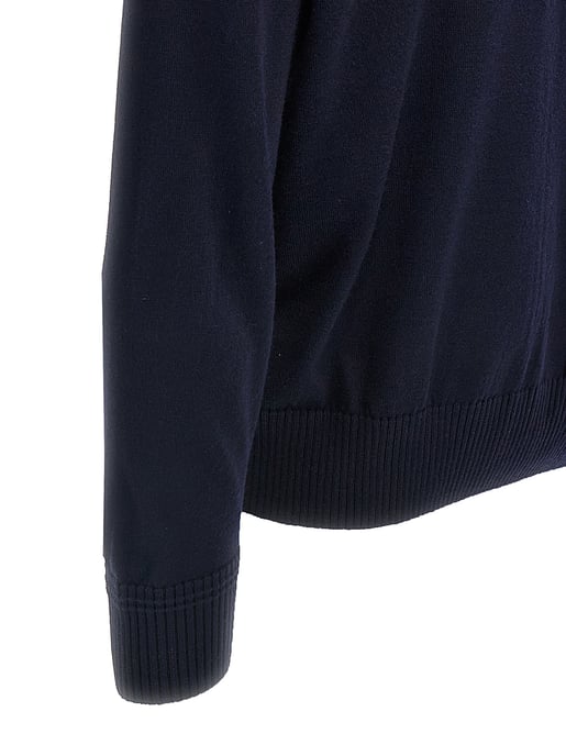 Hugo Boss vest blauw effen wol opstaande kraag rits - Image 4