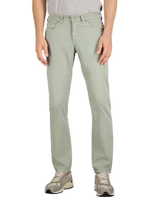 5-pocket broek Gardeur groen katoen - Image 1
