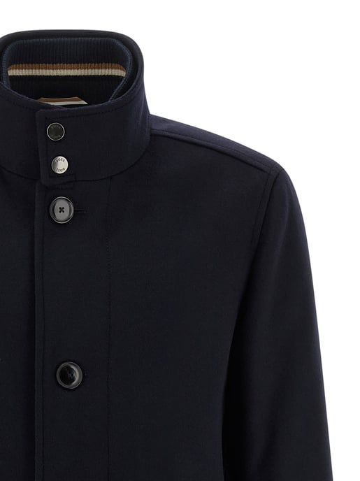 Boss Black H-Coxtan winterjas effen donkerblauw wol normale fit - Image 3
